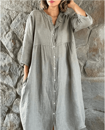 DanAnt | Abito Camicia in Cotone e Lino