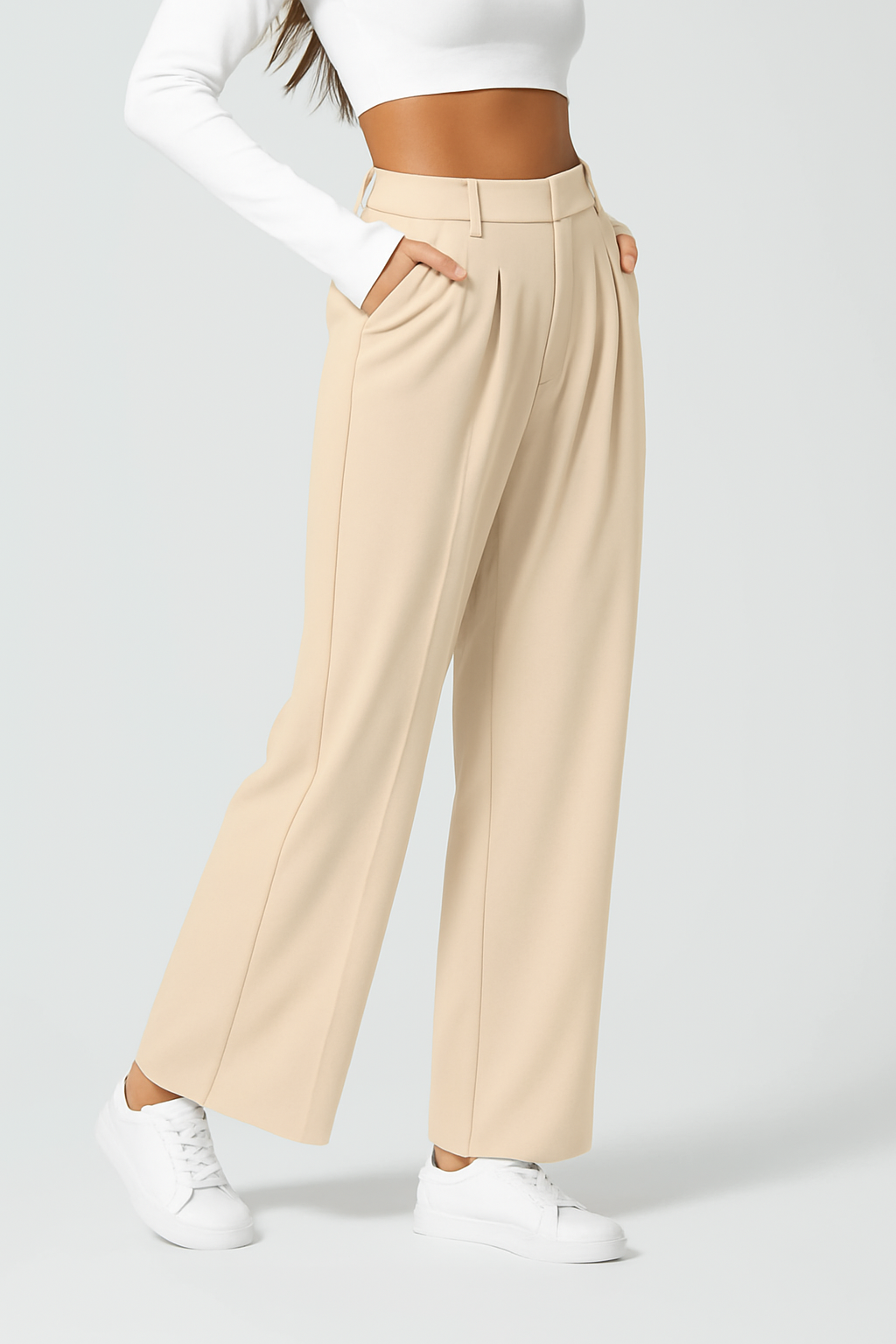 DanAnt | Pantalone Elastico Elegante a Vita Alta